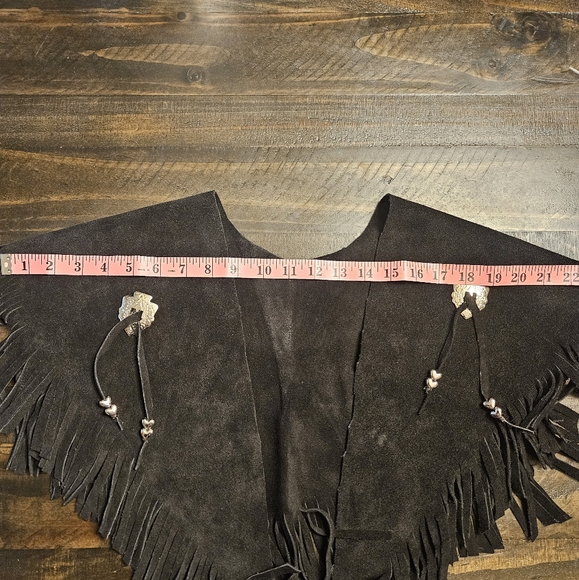 Fringe Vest Western Leather Shawl - Picture 2 of 4